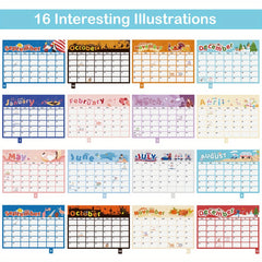Desk Calendar 15 Months Calendar 24x21 With Julian Date Monthly Goals To do List