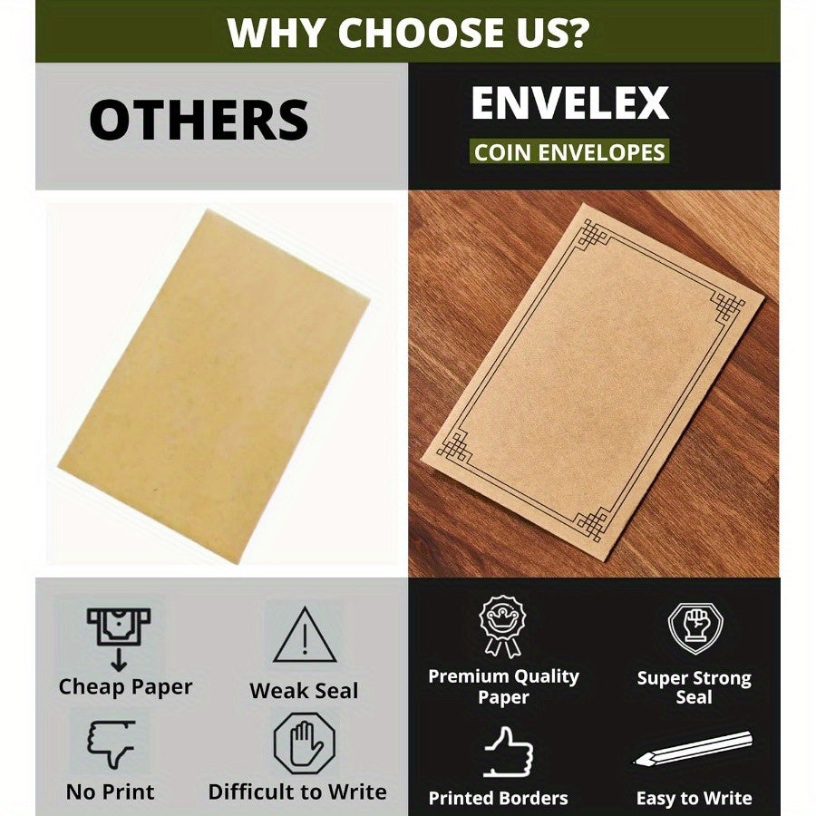 50 Coin Envelopes 2.25x3.5 Inches Seed Storage Envelopes