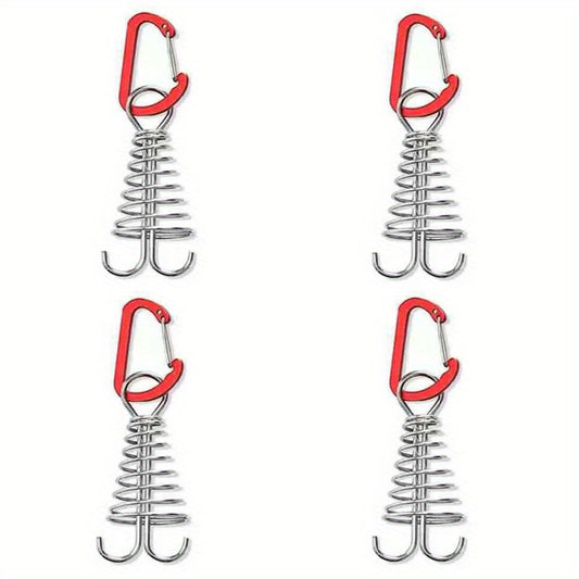 4pcs Outdoor Camping Tent Nail Buckle Stainless Steel Octopus Rope Buckle
