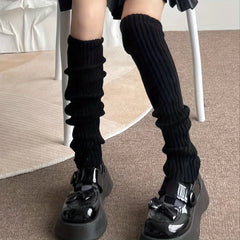 Solid Knitted Leg Warmers Women's Stockings & Hosiery
