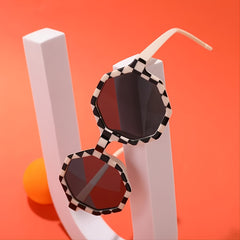 Kids Flat Lens Plaid Sunglasses UV Protection