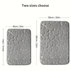Stone Patterned Soft Toilet Mat Bath Rug Door Mat Bathroom Decor