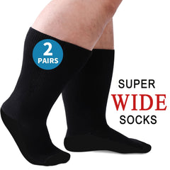 2 Pairs Wide Calf Diabetic Socks Non Slip Hospital Cover Cast Plus Size