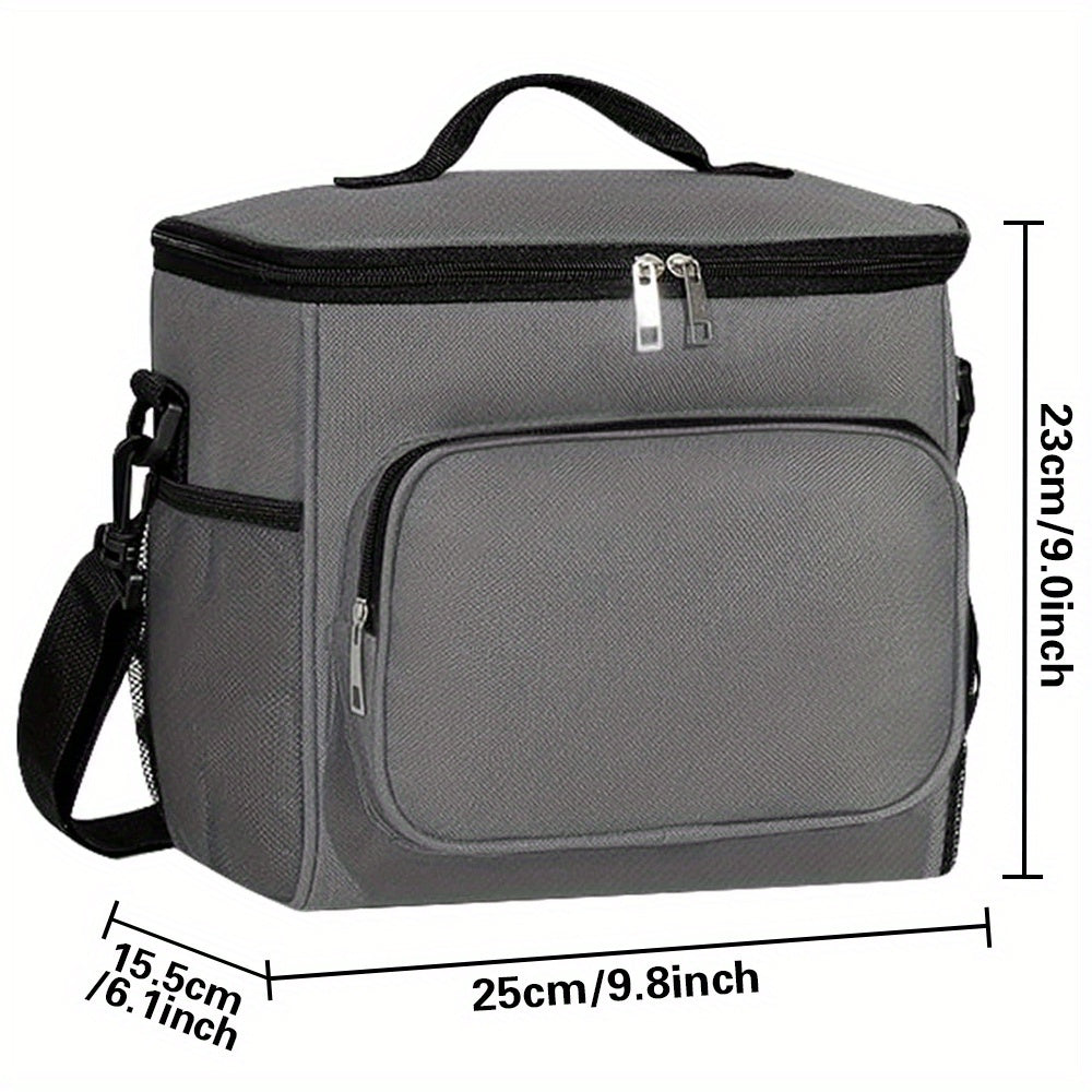 Waterproof Crossbody Lunch Bag Initials A-Z Pattern Student Thermal Cooler