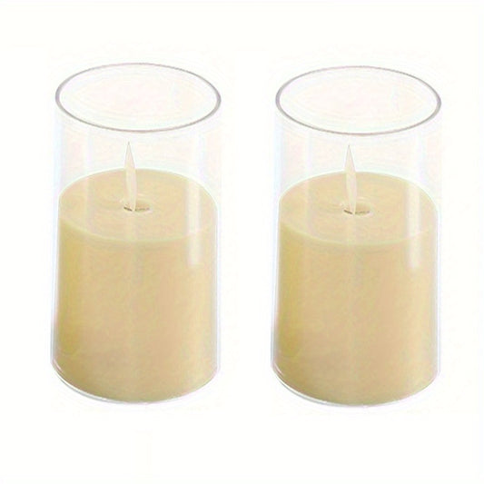 2pcs Electronic Candles Simulated Wick Swaying Party Decoration