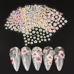 12pcs Shimmering Floral Nail Art Stickers Self Adhesive Decals for Manicure