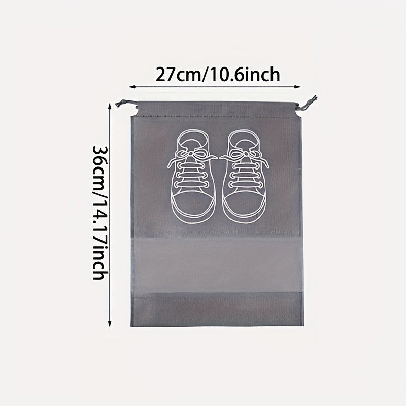 10 Pack Shoe Storage Bags with Transparent Window Drawstring Closure