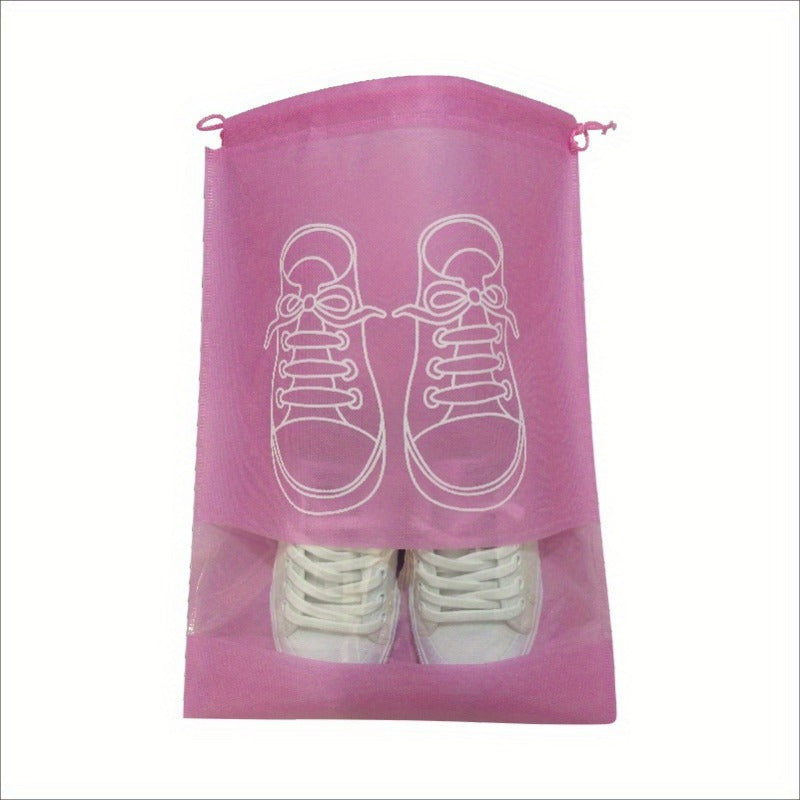10 Pack Shoe Storage Bags with Transparent Window Drawstring Closure