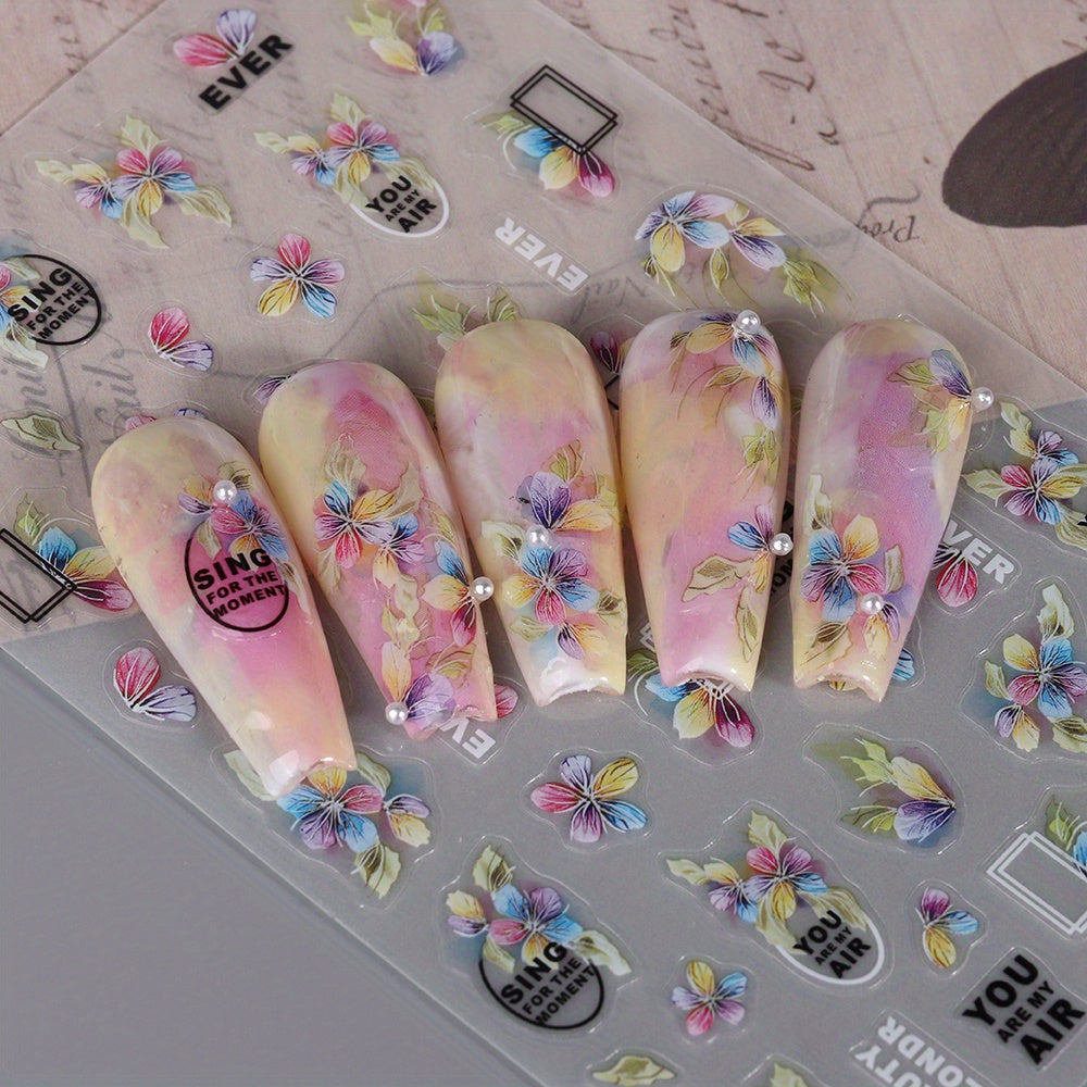 Summer Flower Leaves Nail Art Stickers Decals