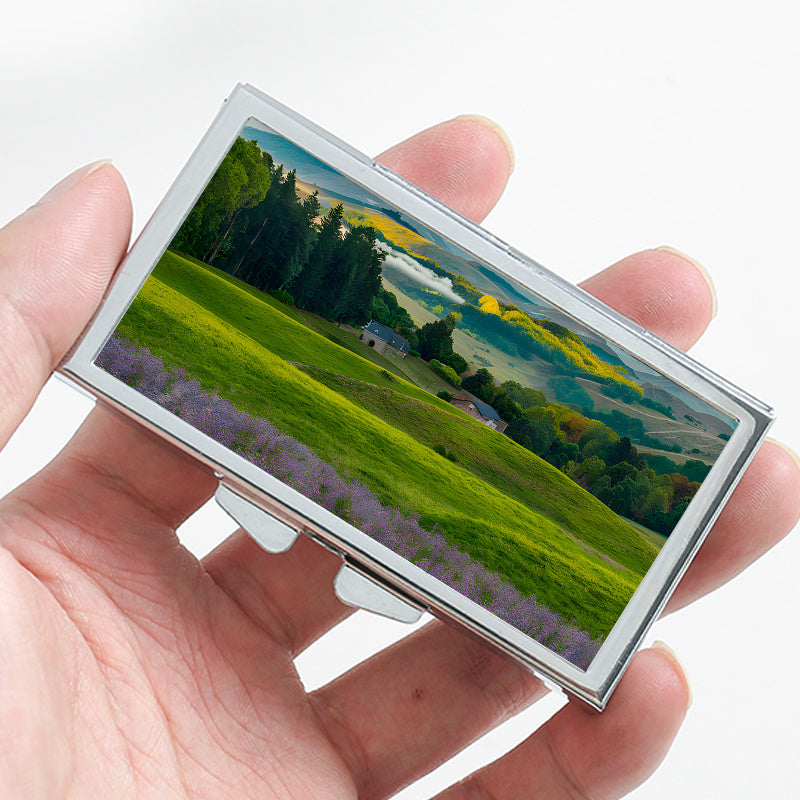 Grassland Pattern Rectangular Medicine Box with 7 Compartments