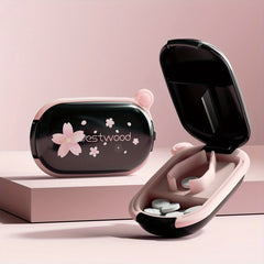 Portable Pill Cutter Dispenser Stainless Steel Blade