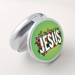 Jesus 3 Creative Print Round Pill Box 3 Compartment Portable Medicine Box