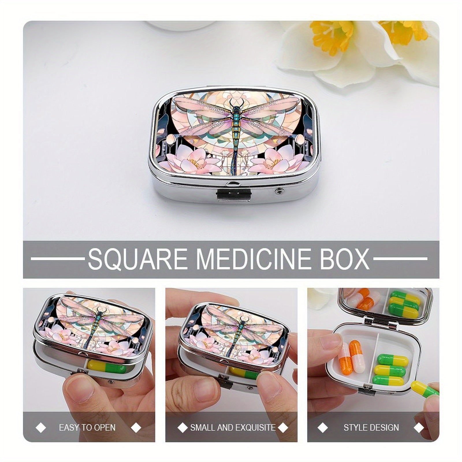 Dragonfly Pill Case 2 Compartment Medicine Box