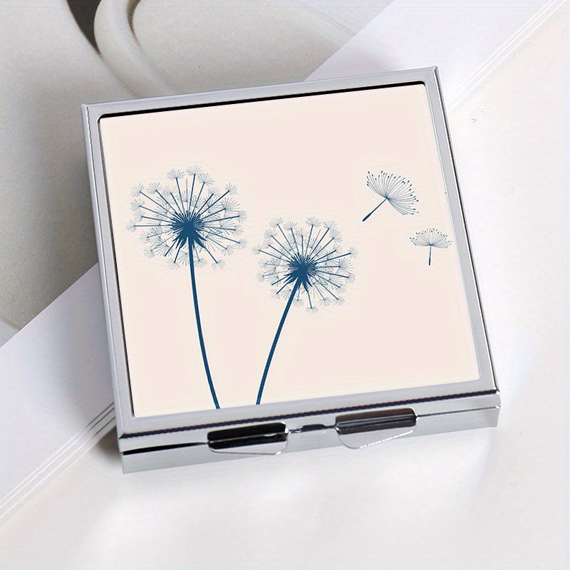 Flying Dandelion Print Pill Box with 4 Compartments
