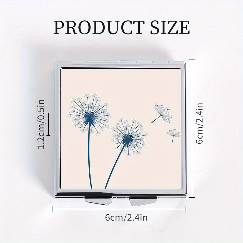 Flying Dandelion Print Pill Box with 4 Compartments