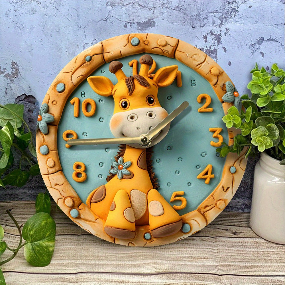 Giraffe Themed 20 Silent Wall Clock