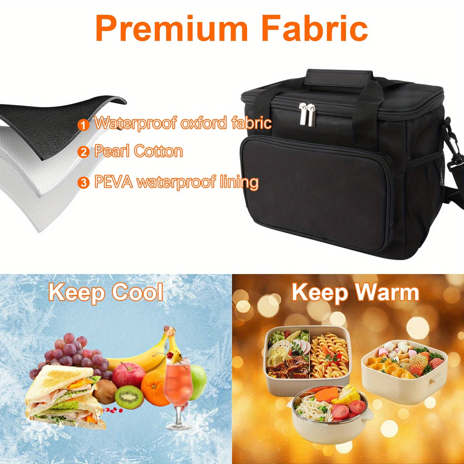 Insulated Lunch Bag Reusable Cooler Tote Leakproof Freezable Lunch Box