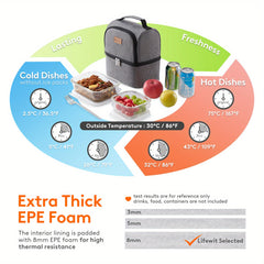 Leakproof Insulated Lunch Bag 7L Dual Compartment Cooler