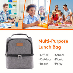 Leakproof Insulated Lunch Bag 7L Dual Compartment Cooler