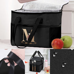 Monogrammed Hot Lunch Bag Insulated Leak Proof Canvas