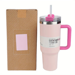40oz Stainless Steel Vacuum Flask with Straw and Handle