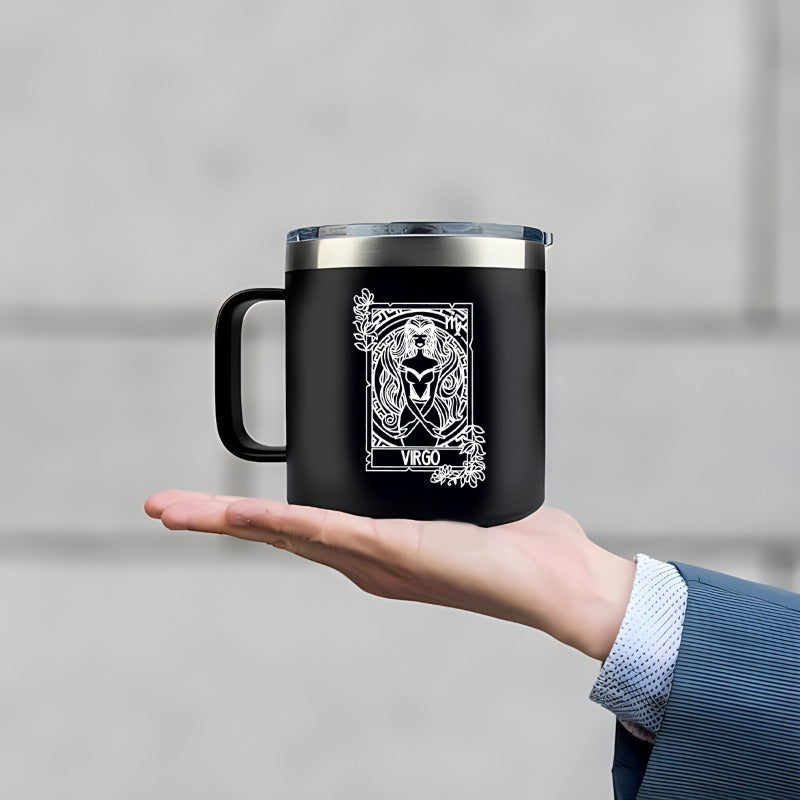 Virgo Zodiac Insulated Mug 14oz Double Walled Stainless Steel Travel Cup