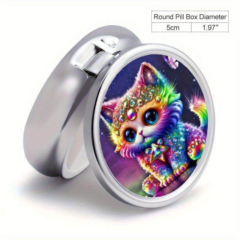 Cat Pill Box Pocket 3 Compartment Vitamin Pill Organizer