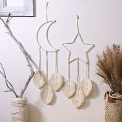 Bohemian Handwoven Star Dream Catcher Moon Tapestry Wall Hanging
