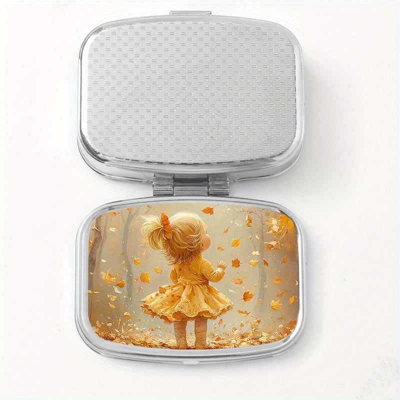 Qiulin Girl Pattern Medicine Box Portable Pill Box