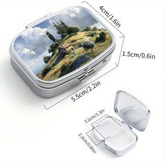 Scenic Print Pill Organizer Travel Medicine Case Jewelry Box