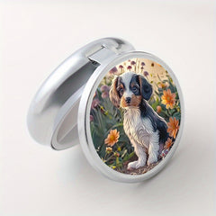 Charming Puppy & Floral Print Pill Case 3 Compartment