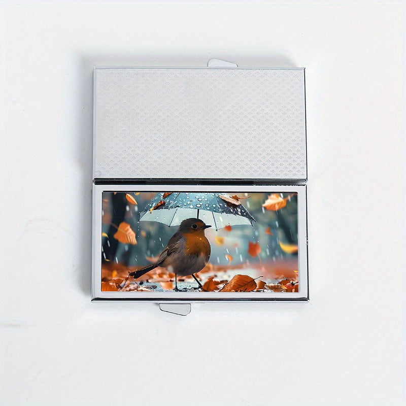 Bird Pattern Printed Rectangular Medicine Box 7 Compartment Pill Box