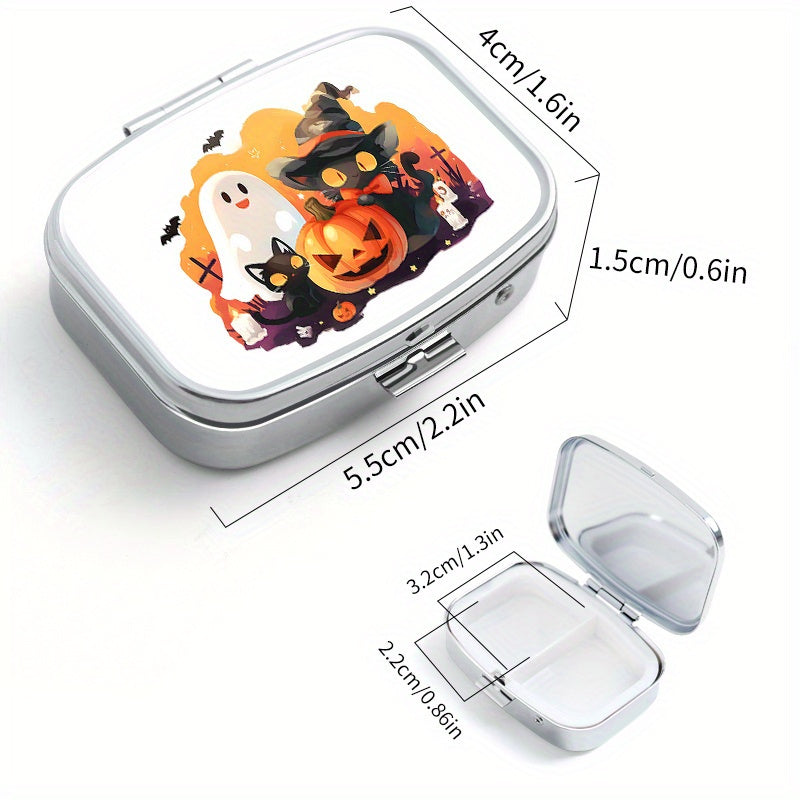 Portable Pill Organizer Metal Medicine Box for Travel Sports & Daily Use