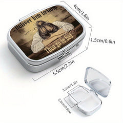 Sleeping&Printing 2 Compartment Pill Box Mini Medicine