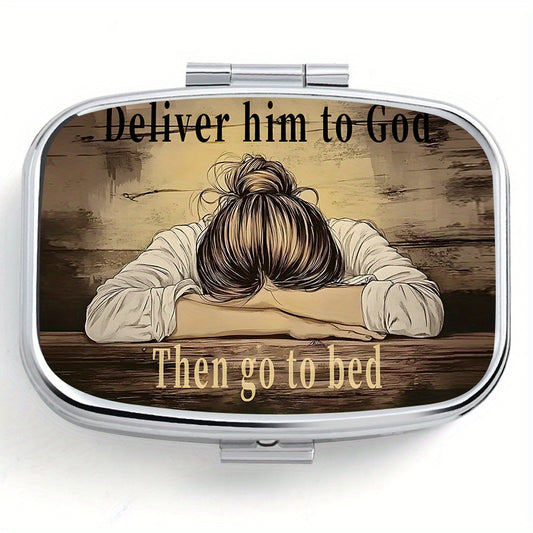 Sleeping&Printing 2 Compartment Pill Box Mini Medicine