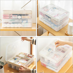 Stackable Craft Storage Box with 7 Compartment Tray