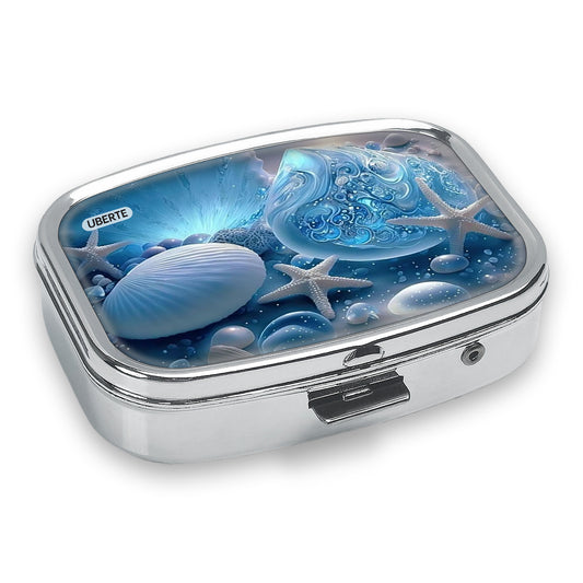 Coastal Shell Medicine Box 2 Compartment Pill Organizer