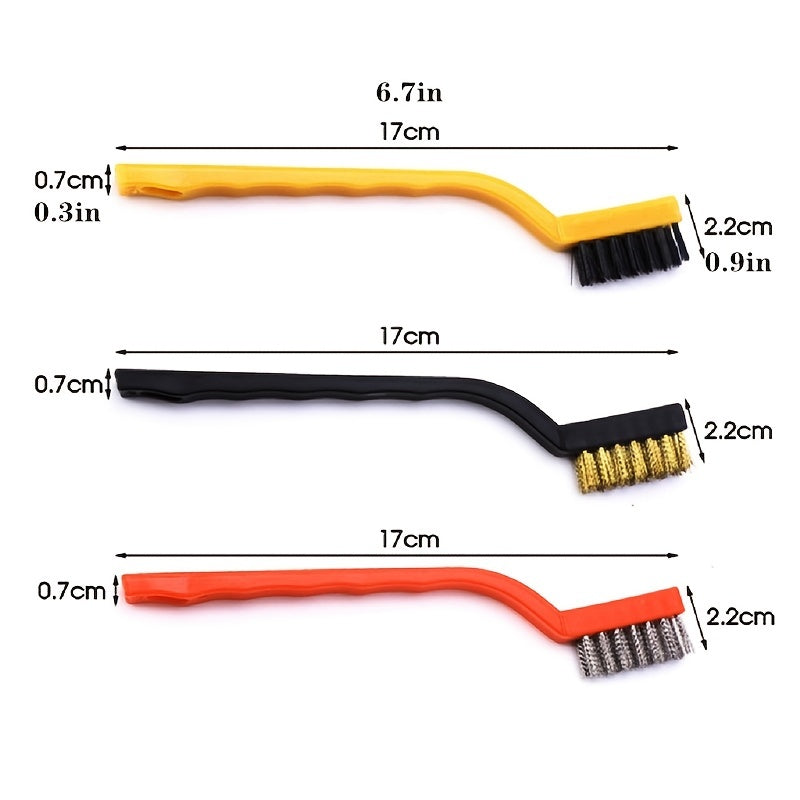 3pcs Brass Stainless Steel Wire Brush Set for Rust Dirt Removal