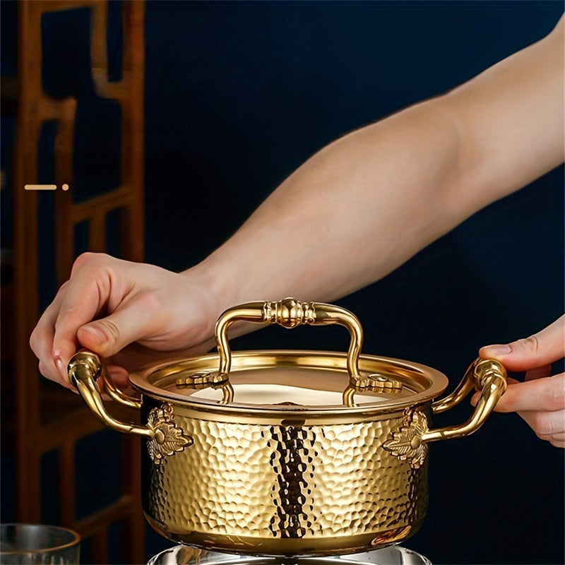Mini Cooking Pot Stainless Steel With Lid Chafing Dish Round Stainless St