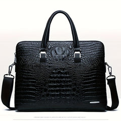 Crocodile Pattern Men's Handbag Business Ready for Daily Commute