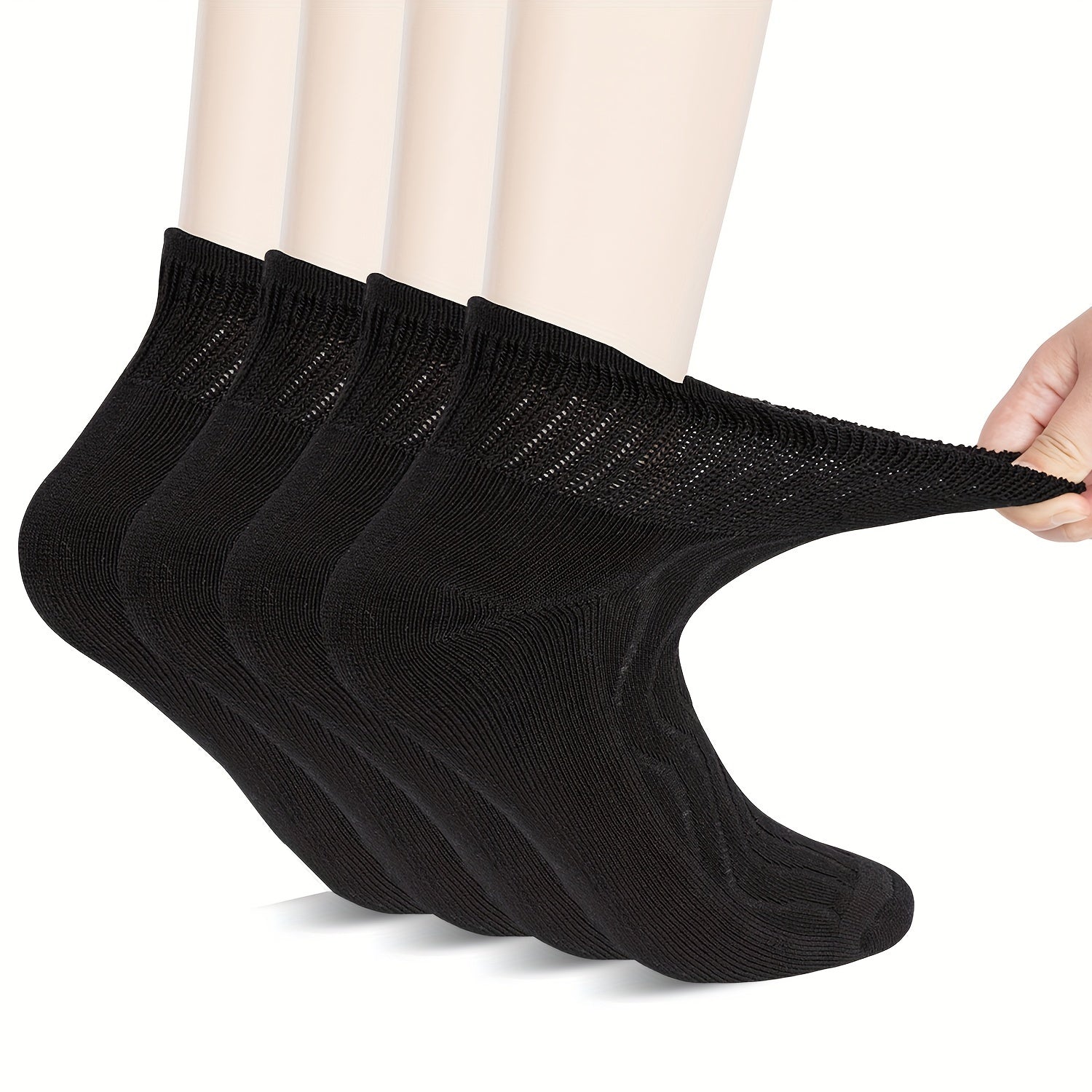 4 6 Pair Extra Wide Diabetic Ankle Socks Bamboo Breathable Seamless Toe Socks