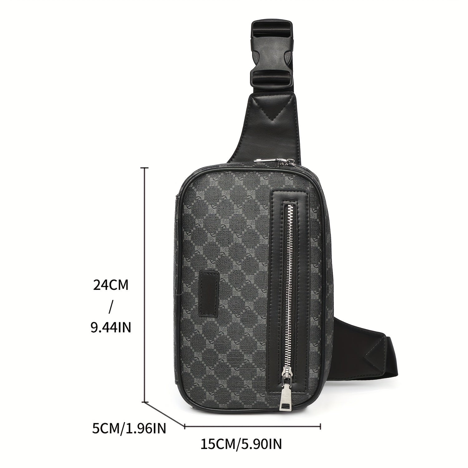 Men's Crossbody Chest Pack PU Leather Sling Bag