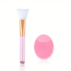 Facial Cleansing Brush Set Manual Silicone Face Mask Brush Lip Scrub Brush
