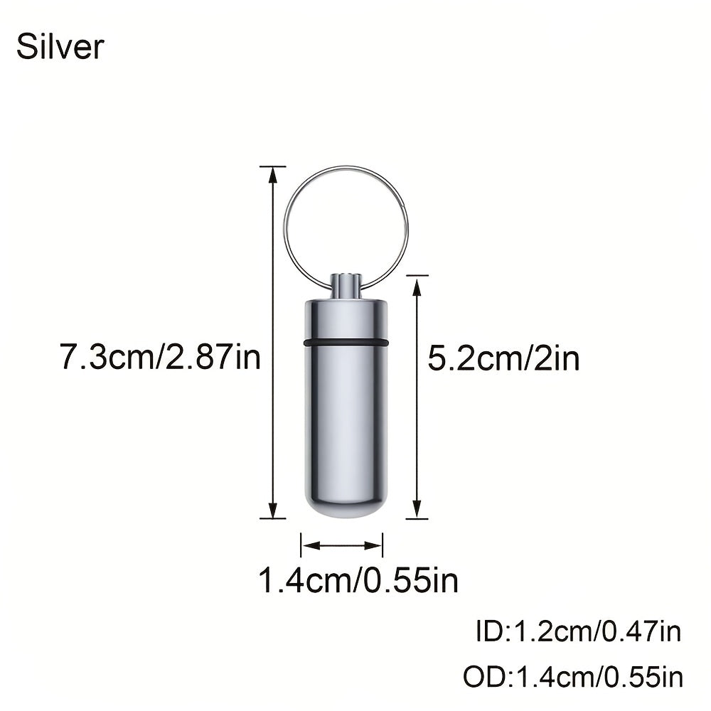 Mini Waterproof Pill Case with Keychain, Portable Container for Medi