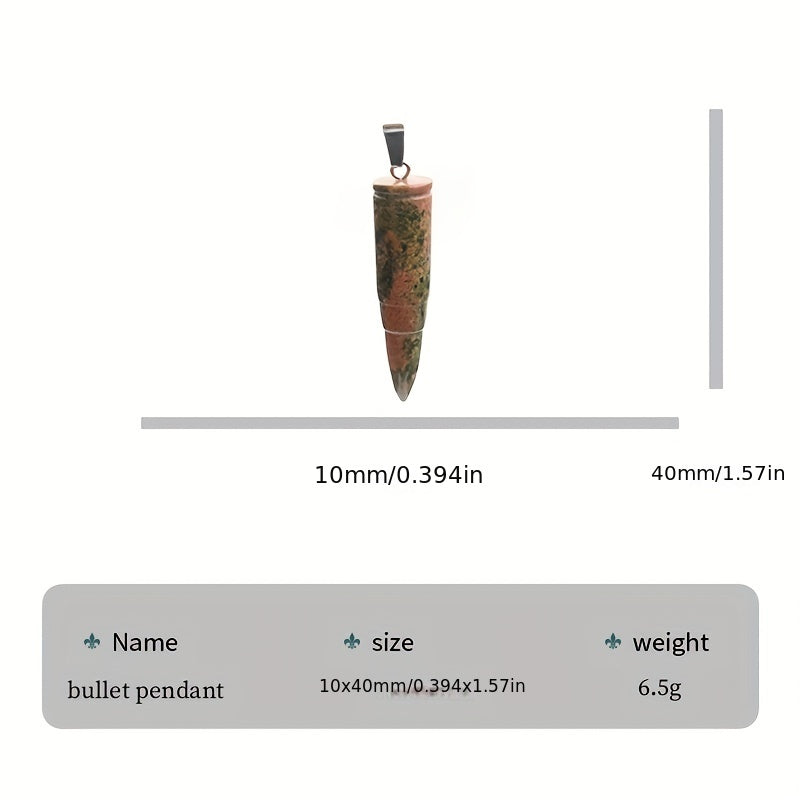 12pcs Natural Healing Crystal Pendants Stone Bullet Pillar Pendant