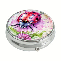 Ladybug Pill Box 3 Compartment Portable Travel Medicine Case