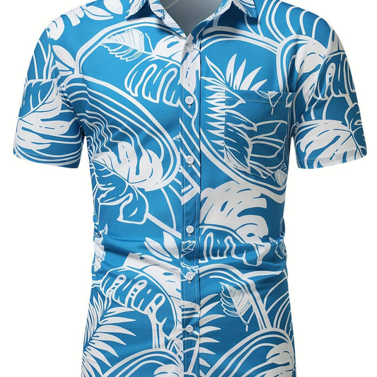 Tropical Hawaiian Shirt Men's Allover Print Button Up Short Sleeve