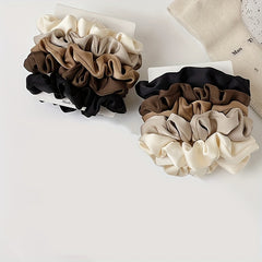 5pcs Solid Silk Hair Scrunchies for Women Girls Soft Elastic Scrunchie