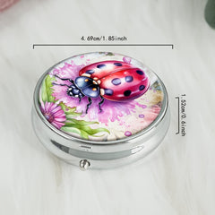 Ladybug Pill Box 3 Compartment Portable Travel Medicine Case