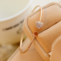 Love Heart Bangle Bracelet Hand Jewelry For Women